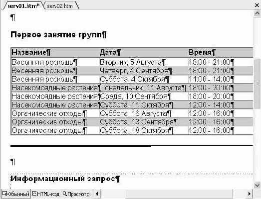 Редактирование структуры таблицы